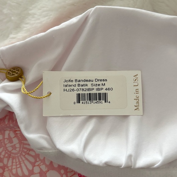 Helen Jon Jolie Bandeau Dress in Island Batik/Watermelon Pink Size Medium NEW - Picture 13 of 14